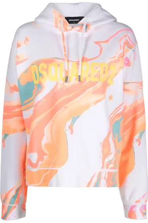 Dsquared2 Naiset Hupparit - Marbled-pattern cotton hoodie