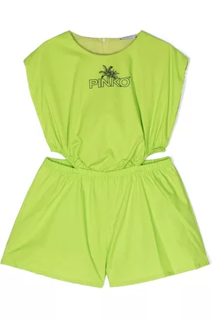 Pinko Kids Haalarit - Cut-out logo-print playsuit