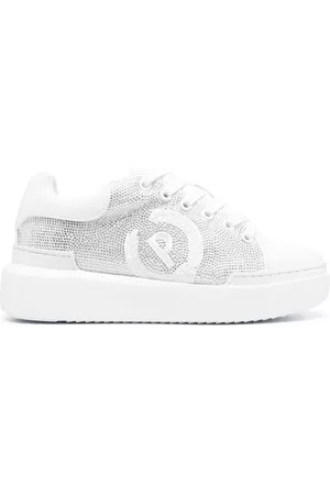 Pollini Naiset Tennarit - Crystal-embellished leather sneakers