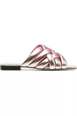 Pollini Naiset Sandaalit - Metallic-effect leather sandals