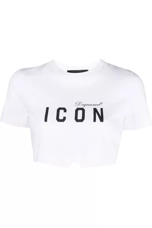 Dsquared2 Naiset T-paidat - Icon-print cropped cotton T-shirt