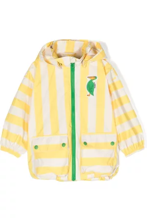 Mini Rodini Päällystakit - Pelican patch striped hooded jacket