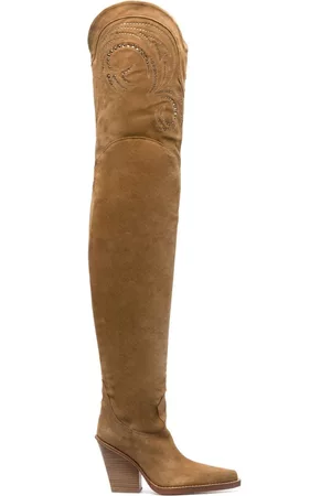 PARIS TEXAS Naiset Ylipolvensaappaat - Dakota crystal-embellished thigh-high boots