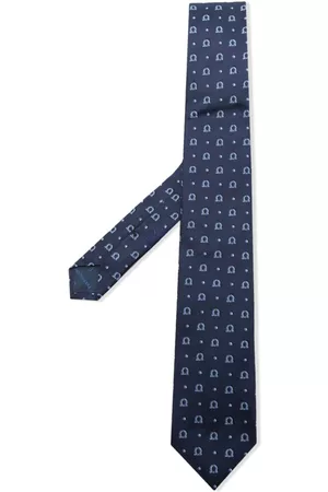 Salvatore Ferragamo Miehet Solmiot - Monogram-print adjustable-fit tie
