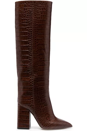 PARIS TEXAS Naiset Ylipolvensaappaat - 100mm crocodile-effect leather knee-high boots