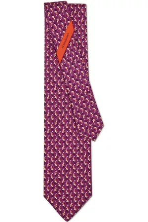 Salvatore Ferragamo Miehet Solmiot - Carp-print silk tie