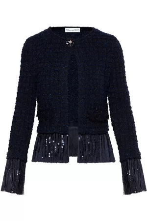 Oscar de la Renta Naiset Päällystakit - Tweed Sequin Fringe jacket