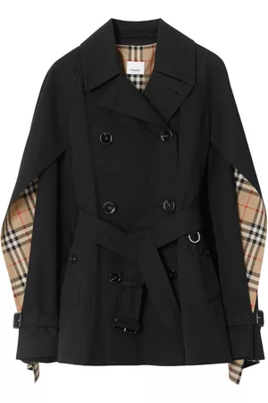 Burberry Naiset Trenssit - Cape-sleeve cropped trench coat