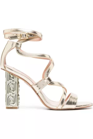 Liu Jo Naiset Sandaletit - Metallic branded-heel sandals