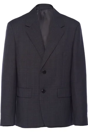 Prada Prince of Wales-check single-breasted blazer