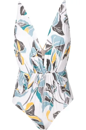 CLUBE BOSSA Maio leaf-print one-piece
