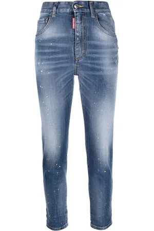 Dsquared2 Paint-splatter skinny cropped jeans