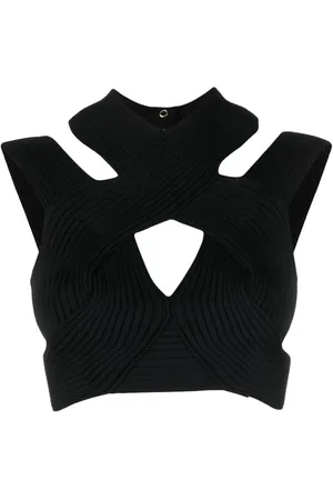 Balmain Cut-out ribbed cropped top