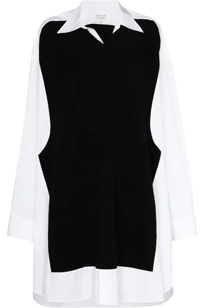 Maison Margiela Spliced knit-detail shirtdress