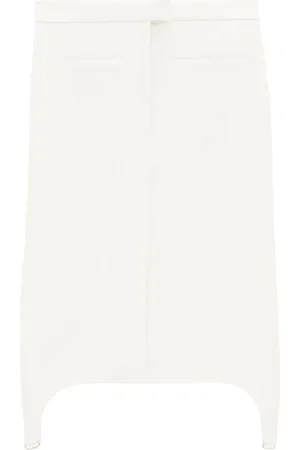 Courrèges Twill suspenders midi skirt