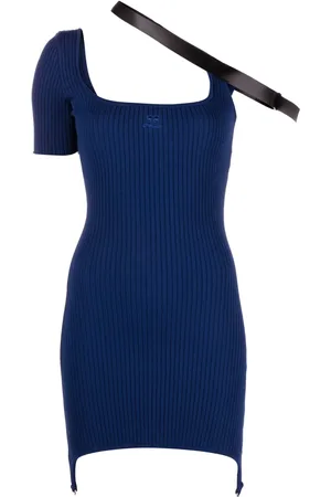 Courrèges Strap-detail asymmetric mini dress