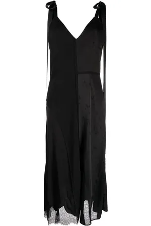 GOEN.J Lace-trim midi dress