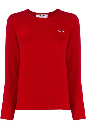 Comme des Garçons Heart-appliqu?? sweater