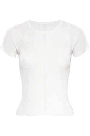 RTA Crew-neck knitted silk top
