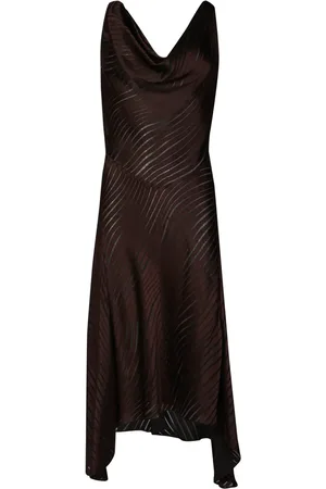 RTA Wave-print cowl-neck midi dress