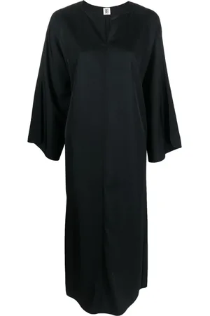 By Malene Birger Split-neck kaftan midi dress