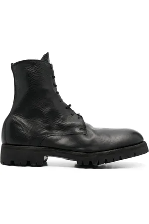 GUIDI Lace-front ankle boots