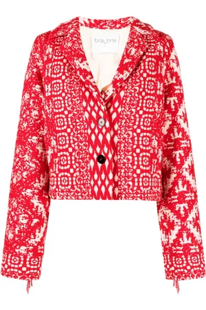 FORTE FORTE Clio jacquard fringed jacket