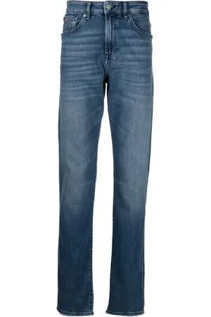 HUGO BOSS Tapered-leg mid-waist jeans