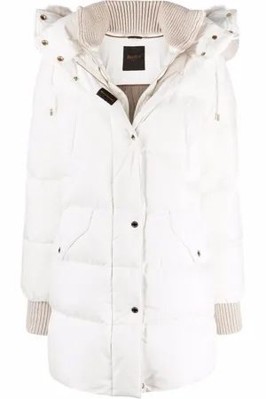 MOORER Quilted hooded down coat