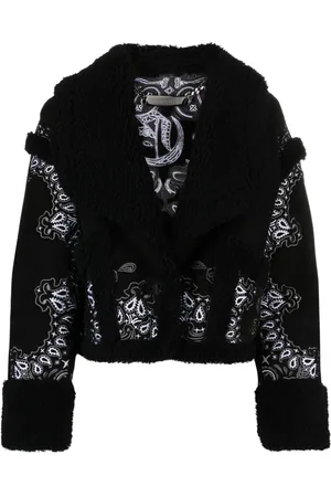 Philipp Plein Paisley bandana shearling jacket