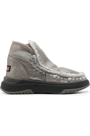 Mou Crochet stitch-trim sneaker boots