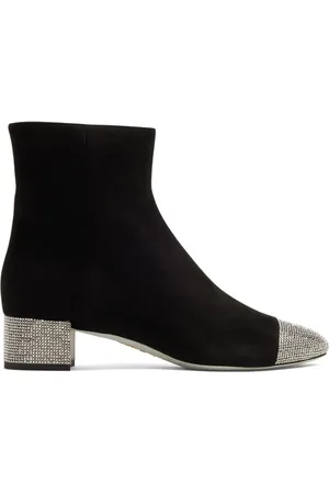 RENE CAOVILLA Crystal-embellished suede boots
