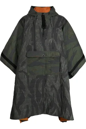 MOSTLY HEARD RARELY SEEN Camouflage-pattern quilted hooded poncho
