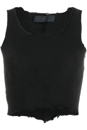MARC LE BIHAN Raw-edge cropped top