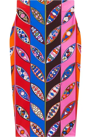 Puccini Abstract-print pencil skirt