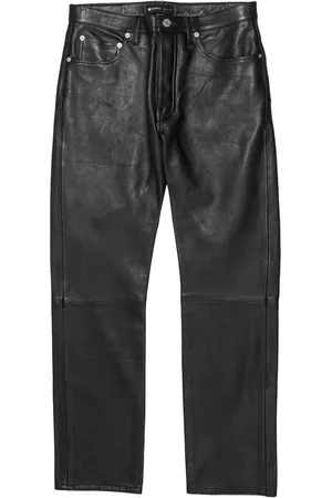 Purple Brand Leather straight-leg trousers