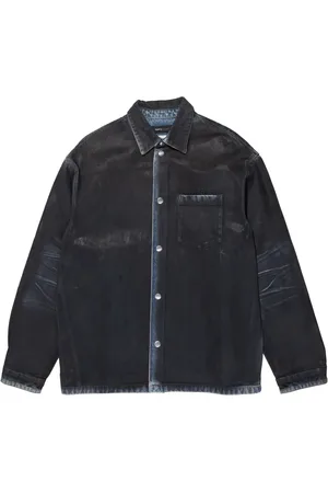Purple Brand Logo-embossed coated shirt jacket