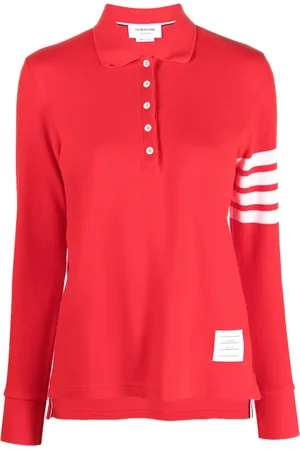 Thom Browne 4-Bar long-sleeved polo shirt