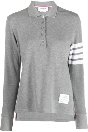 Thom Browne 4-Bar long-sleeved polo shirt