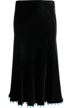 Roberto Cavalli Beaded-trim high-waisted skirt