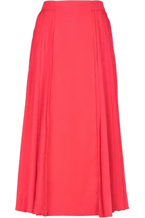 Balmain Mini Monogram pleated midi skirt