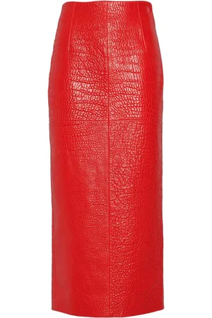 Prada Nappa-leather midi skirt