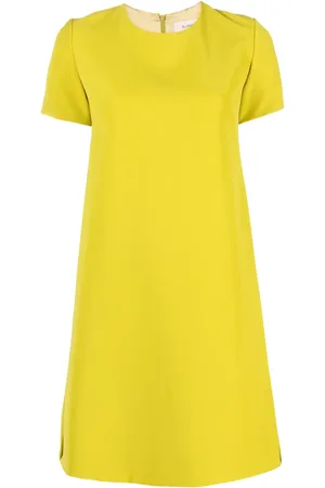 BLANCA Round-neck A-line minidress