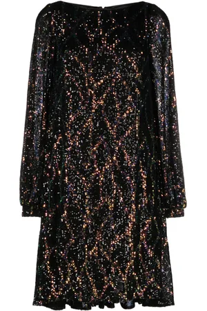 TALBOT RUNHOF Sequin-embellished long-sleeve dress