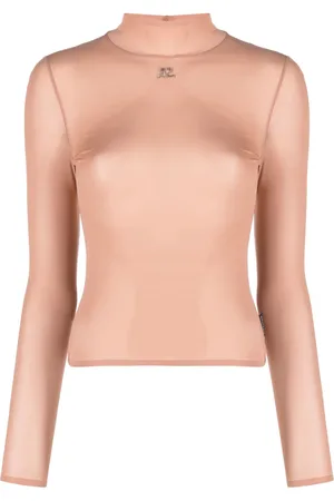 Courrèges Logo-appliqu?? fine-knit top