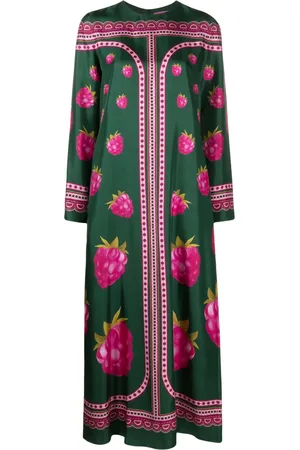 La DoubleJ Graphic-print silk maxi dress