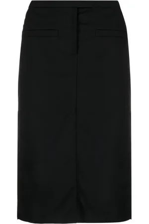 Courrèges Logo-appliqu?? high-waist midi skirt