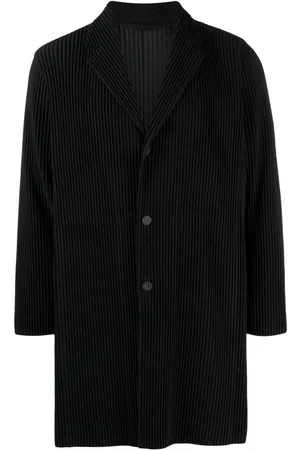 Issey Miyake Fully-pleated pliss?? long coat