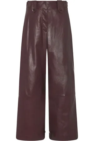 ROSETTA GETTY Wide-leg lambskin trousers