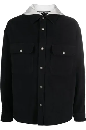 Palm Angels Monogram-print hooded overshirt